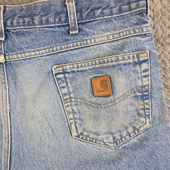 Carhartt B17 Denim Shorts Men's 38 Relaxed Fit Cutoff Blue Jean Workwear - Picture 9 of 9